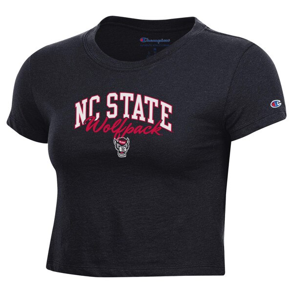 Black Ladies Short Sleeve Baby Tee
